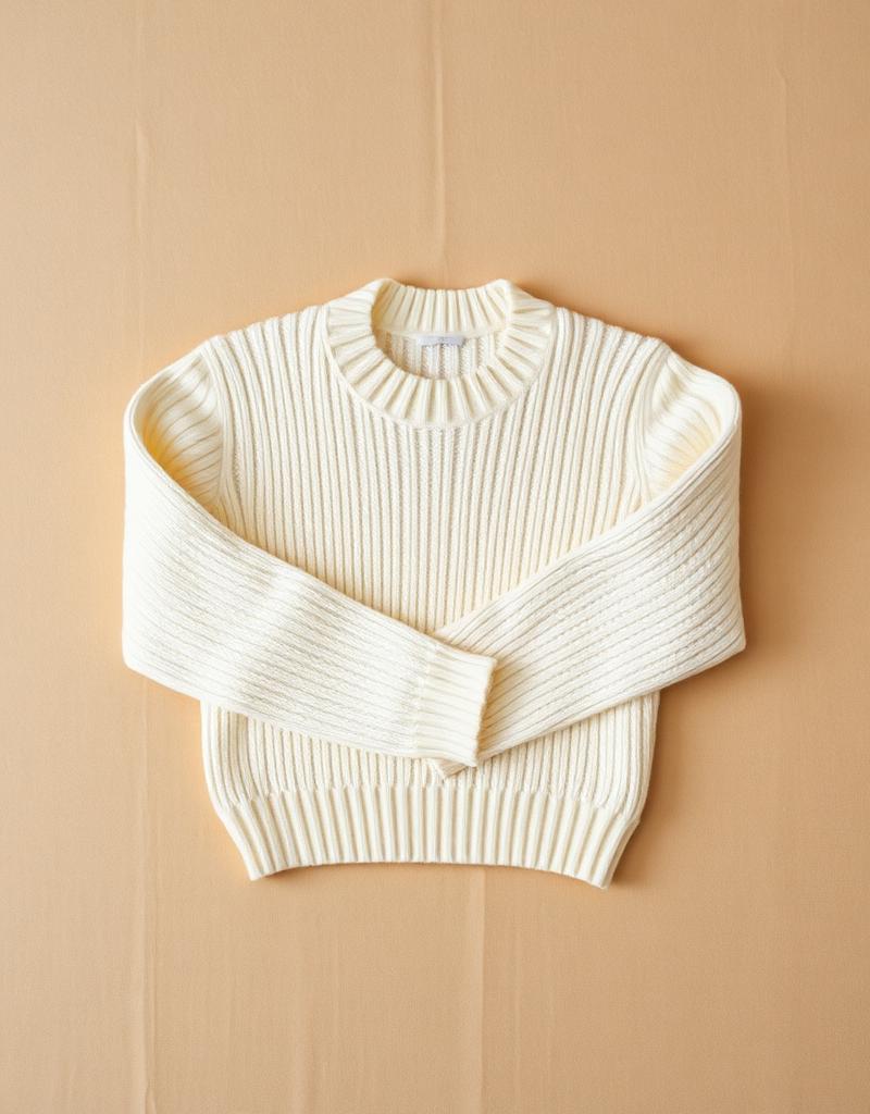 Cream Ribbed Jumper